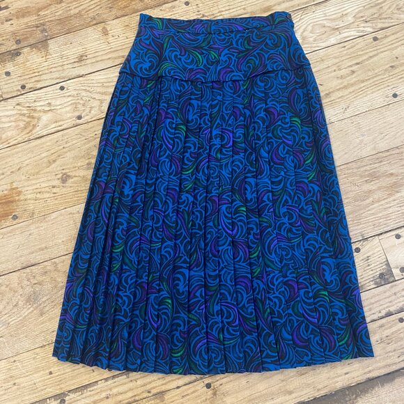 Vintage 1980s Pleated Midi Skirt - Picture 2 of 8